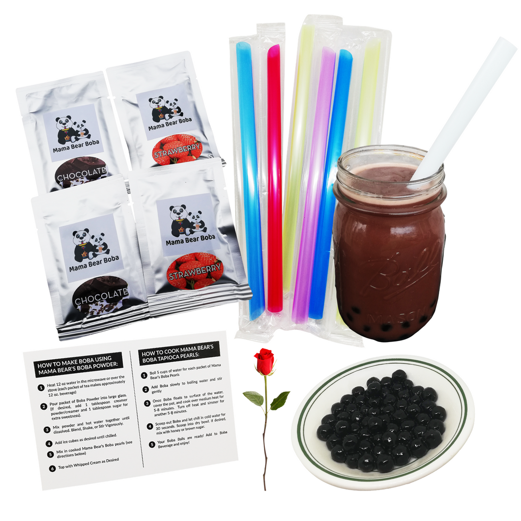 Instant Boba Kit Couples ANNIVERSARY Boba Bubble Tea Kit - Make Your Own DIY