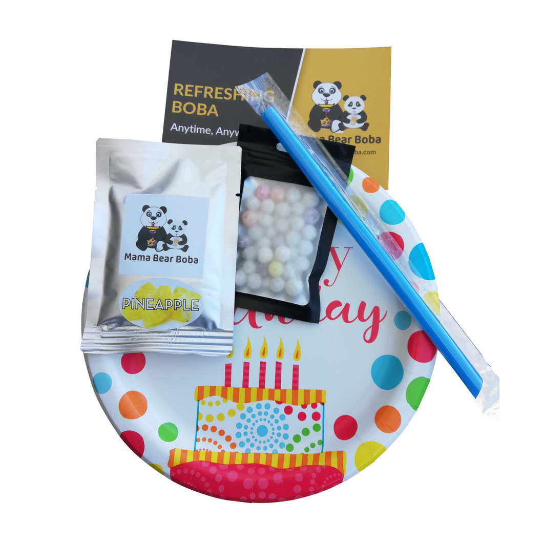 Boba Bubble Tea BIRTHDAY Party Favors FRUIT FLAVORS and RAINBOW Boba Package of 10 Individual Kits / Favors