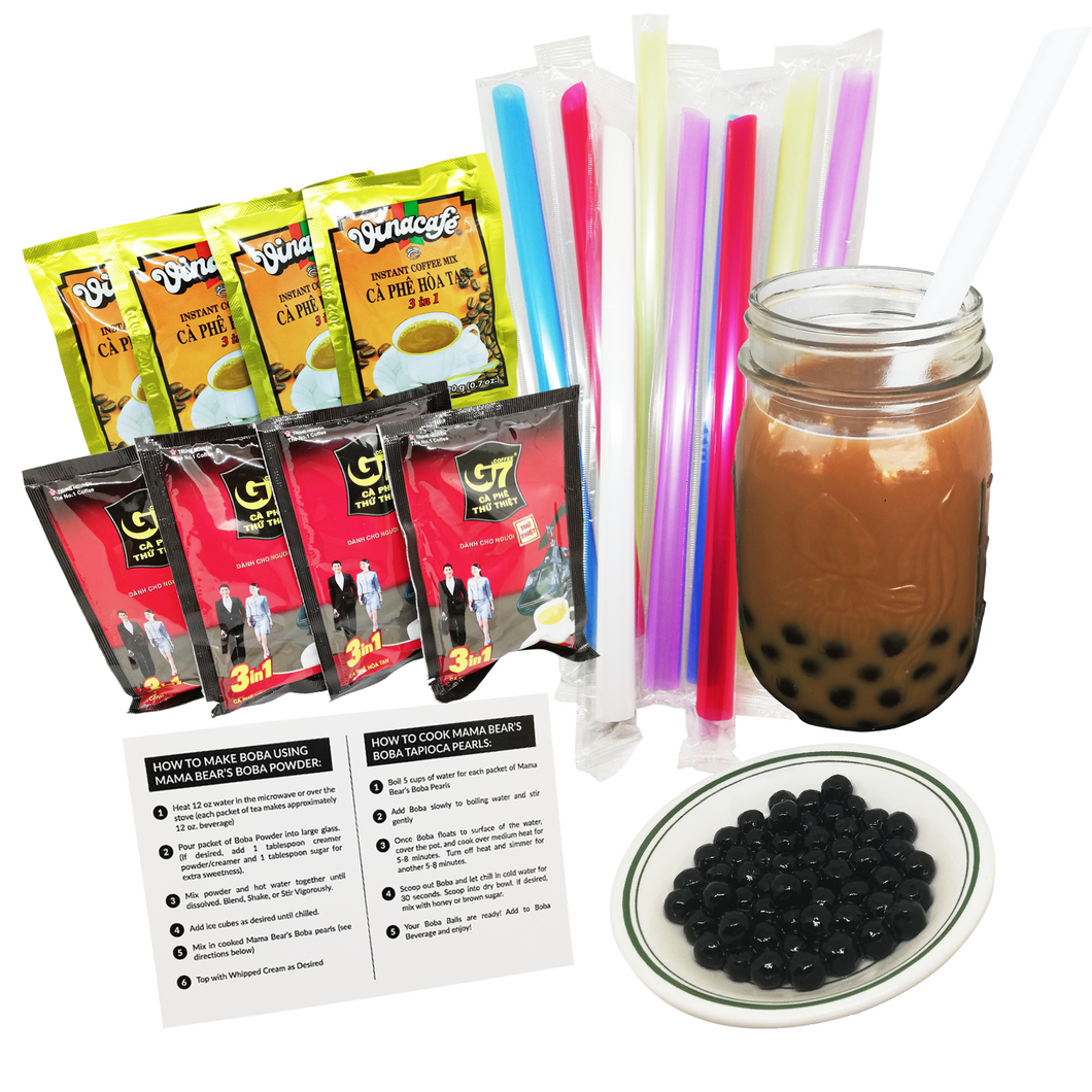 Vietnamese Iced Coffee Instant Boba Bubble Kit -- Make Your Own DIY