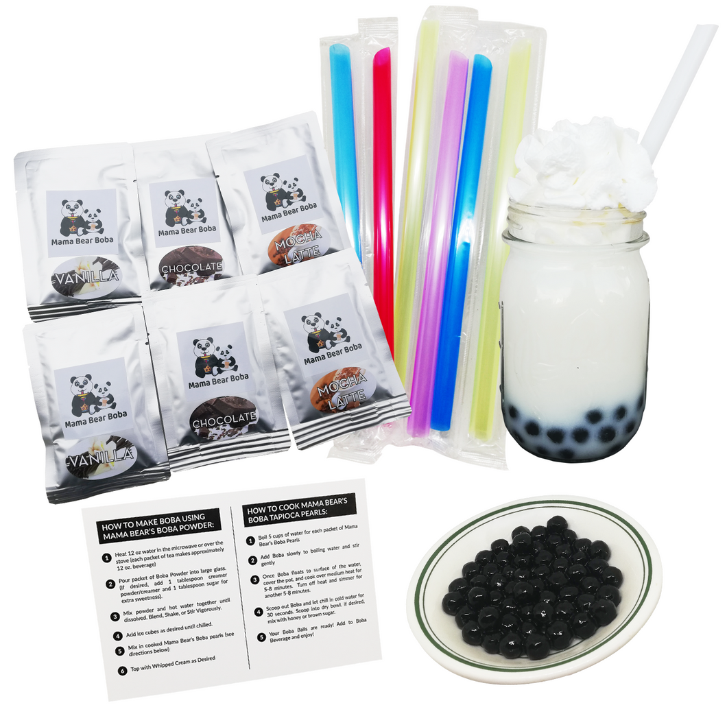 Instant Boba Kit Boba Bubble Tea Kit MOTHER'S DAY Favorites Sampler - Variety Pack Make Your Own DIY