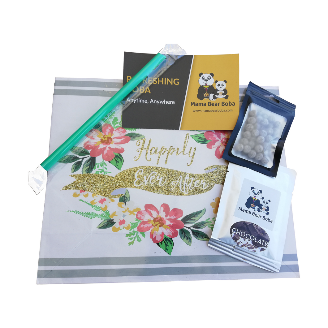 Boba Bubble Tea Wedding Favors VARIETY FLAVORS Package of 50 Individual Kits / Favors